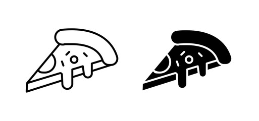 Pizza icons in black and white colors