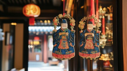 Naklejka premium Traditional Paper Cuttings of Grandfather Figures