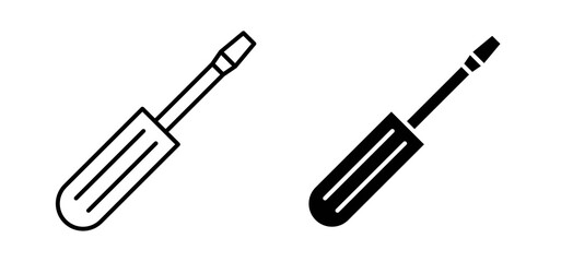 Screwdriver icons in black and white colors