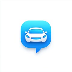 Obraz premium Driving school logo with car inside a speech bubble, modern design