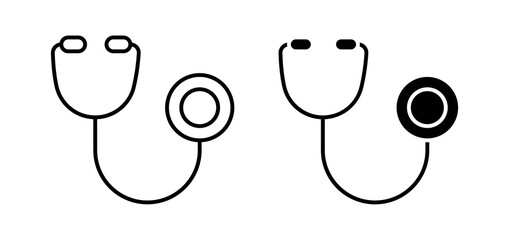 Stethoscope icons in black and white colors