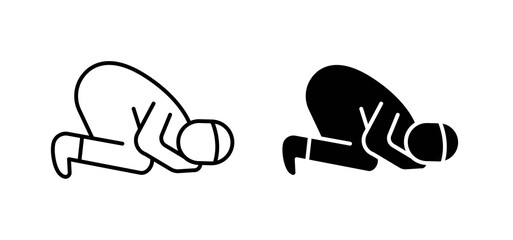 Sujud icons in black and white colors