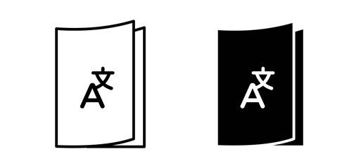 Translation icons in black and white colors