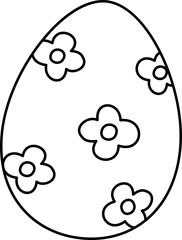 Obraz premium Isolated Easter egg outline. Cute patterned Easter egg coloring drawing. Transparent background.