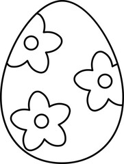 Isolated Easter egg outline.
Cute patterned Easter egg coloring drawing.
Transparent background.