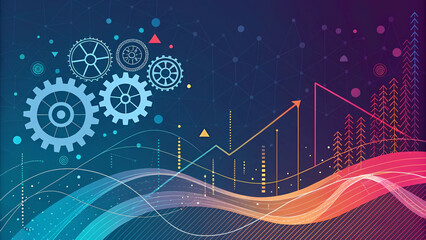 Obraz premium An Abstract Technological Background Showcases a Dynamic Representation of Modern Design