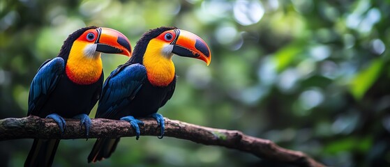 Obraz premium vibrant tropical island teeming with colorful coral reefs, tropical birds, and lush forests, showcasing the dynamic ecosystem and diverse cultures