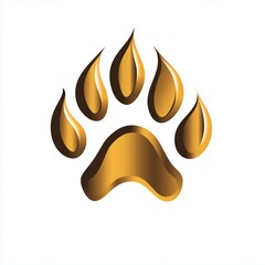 Luxury pet grooming: logo with golden paw and timeless elegance