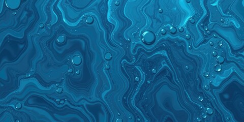 Fototapeta premium Abstract Swirling Teal Liquid with Bubbles Background Texture