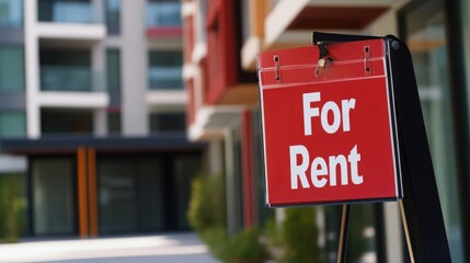 For rent sign displayed on a residential building, symbolizing opportunities for new beginnings and the dynamic nature of urban living.
