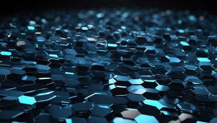 Obraz premium An Engaging Futuristic Abstract Blue Hexagon Pattern That Captivates with Its Modern Design