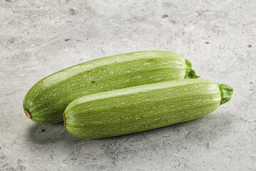 Raw green ripe zucchini vegetable