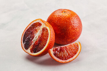 Red Sicilian orange ripe and juicy