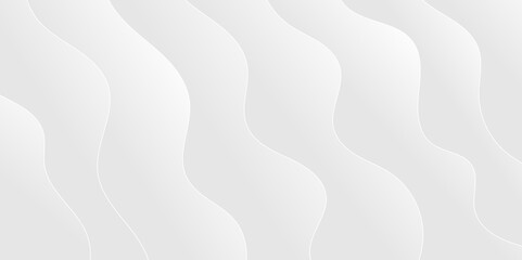Abstract minimalistic white paper wave curve lines banner background design.
