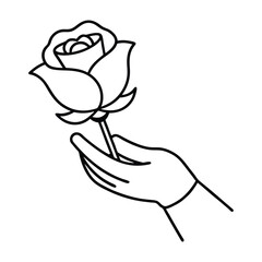 hand holding a rose