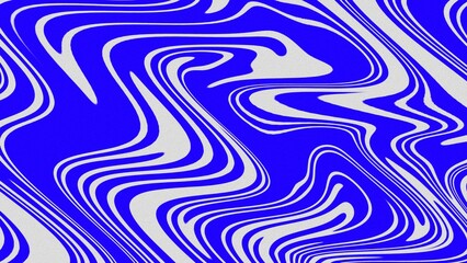 Fluid abstract background of blue white pink colors with noise texture. Vintage retro style wavy wallpaper