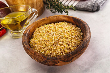 Dry wheat bulgur fow cooking