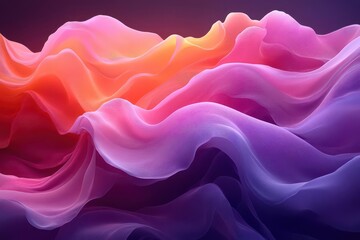 Obraz premium surreal 3d waves flowing gracefully as a mesmerizing wallpaper background illustration featuring vibrant colors and dynamic movement that evokes a sense of fluidity and dreamlike quality