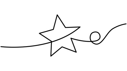 Minimalist Star Design: Continuous One Line Drawing for Modern Art