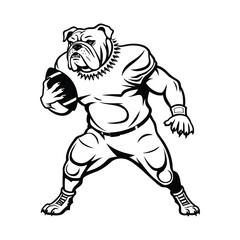 Dog Fetch Silhouette Vector Art on White Canvas