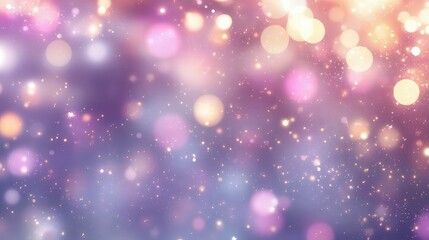A magical bokeh background with shimmering purple, pink, and light gold lights, softly blurred to create a dreamy, ethereal feel. 