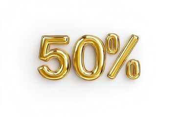 Shiny golden text displaying discount percentage, emphasizing pr