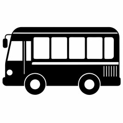 Electric Bus Silhouette Vector Art