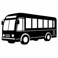 Electric Bus Silhouette Vector Art