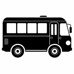Electric Bus Silhouette Vector Art