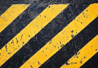 Fototapeta premium Yellow and black diagonal striped grunge texture