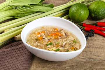 Asian gourmet crab soup with spices