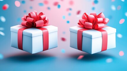 Obraz premium Gift giving celebration festive atmosphere digital art colorful background joyful concept for special occasions