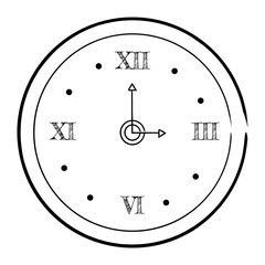 Vintage Clock Isolated Vector Icon 