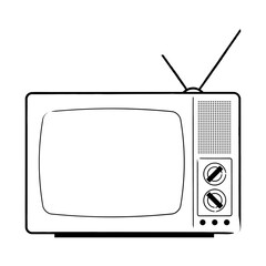Obraz premium retro tv set isolated vector icon