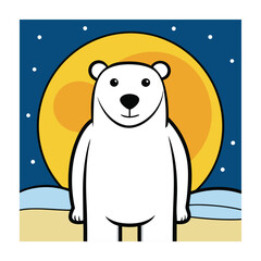 Polar bear animals vector on white background