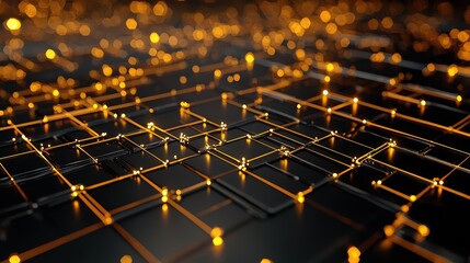 Obraz premium Metal alloys depicted as glowing, interconnected grids, futuristic design