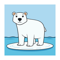 Polar bear animals vector on white background