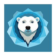 Polar bear animals vector on white background