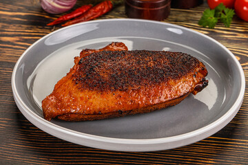 Roasted duck breast in cherry