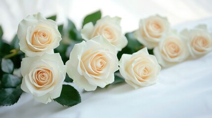 Obraz premium Close-up of an elegant white rose 