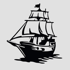 design logo icon illustration  art ship