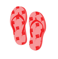 red flip flops isolated