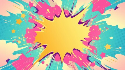 Fototapeta premium Abstract Colorful Explosion on Retro Comic Book Background