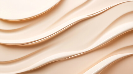 Textured waves of smooth cream-colored material arranged in layered patterns on a surface
