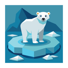 Polar bear animals vector on white background