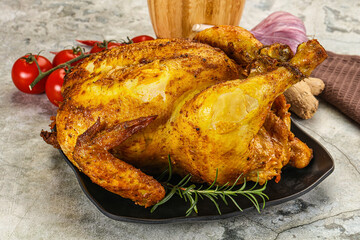 Homemade Grilled whole chicken with spices