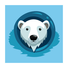 Polar bear animals vector on white background