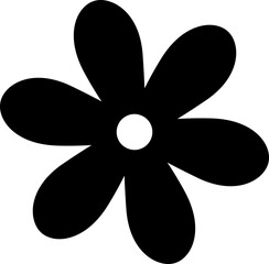 Hand drawn flower black silhouette.
Cute Simple flower shape silhouette Isolated.
Transparent background.

