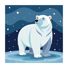 Polar bear animals vector on white background