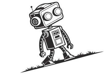 A Bot on white background